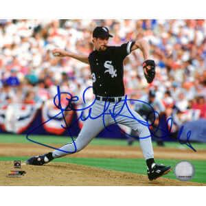 Jack McDowell Signed Chicago White Sox Black Jersey Pitching Action 8x10 Photo