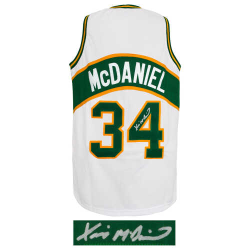 Xavier McDaniel Signed White Throwback Custom Basketball Jersey - Image 2