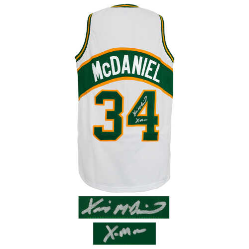 Xavier McDaniel Signed White Throwback Custom Basketball Jersey w/X-Man - Image 2