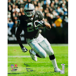 Darren McFadden Signed Raiders Football Action 16x20 Photo w/Run DMC - (PSA)