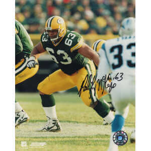 Raleigh McKenzie Signed Green Bay Packers Green Jersey Action 8x10 Photo