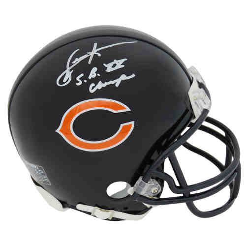 Dennis McKinnon Signed Chicago Bears Riddell Mini Helmet w/SB Champs