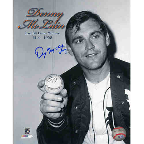 Denny McLain Signed Detroit Tigers Last 30 Game Winner 8x10 Photo