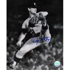 Denny McLain Signed Detroit Tigers B&W Wind Up Pitching 8x10 Photo