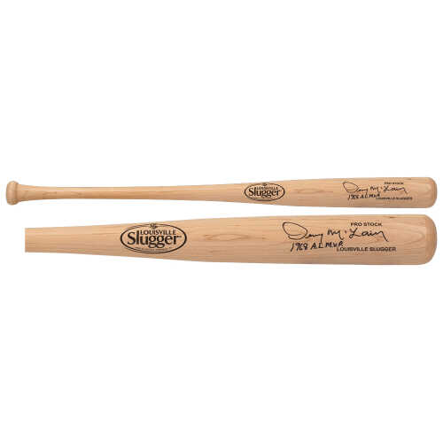 Denny McLain Signed Louisville Slugger Blonde Baseball Bat w/68 AL MVP - Image 2