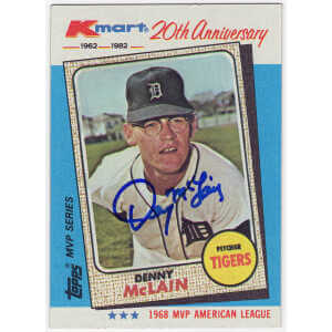 Denny McLain Signed Detroit Tigers 1982 Topps Kmart Baseball Trading Card #13