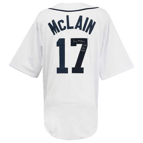 Denny McLain Signed White Custom Baseball Jersey w/1968 AL MVP