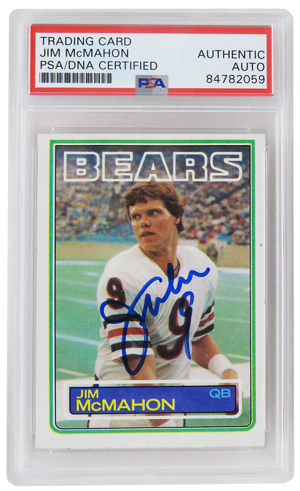 Jim McMahon Signed Chicago Bears 1983 Topps Rookie Football Trading Card #33  (PSA Encapsulated) – Schwartz Sports Memorabilia