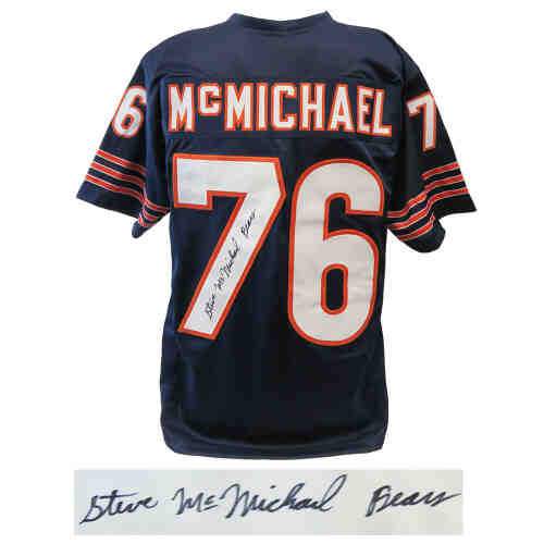 Steve McMichael Signed Navy Custom Football Jersey w/Bears