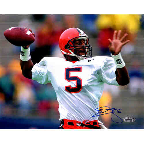 Donovan McNabb Signed Syracuse Action 8x10 Photo (Steiner)