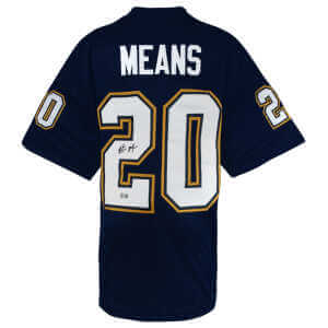 Natrone Means Signed Navy Custom Football Jersey &ndash; (Beckett)