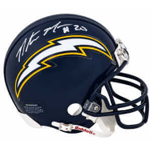 Natrone Means Signed Chargers Navy Riddell (VSR4) Mini Helmet