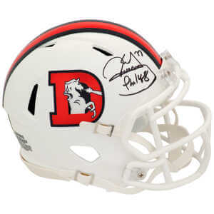 Karl Mecklenburg Signed Denver Broncos 2023 Alternate White Riddell Speed Mini Helmet