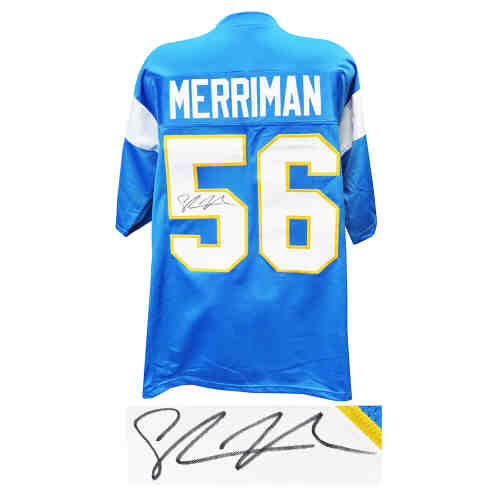 Shawne Merriman Signed Powder Blue Custom Football Jersey