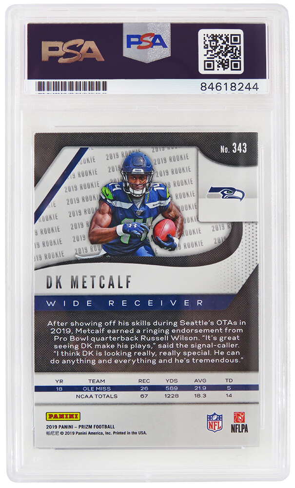 Seahawks DK Metcalf Signed 2020 Panini Prizm #292 Card Auto Mint 10! BAS  Slabbed