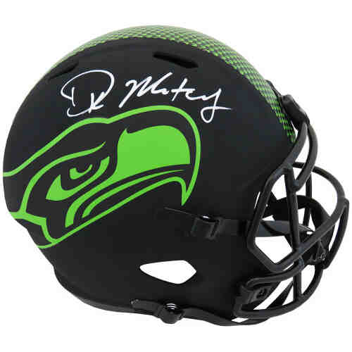 D.K. (DK) Metcalf Signed Seattle Seahawks Eclipse Black Matte Riddell Full Size Speed Replica Helmet