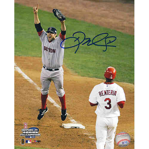 Doug Mientkiewcz Signed Boston Red Sox 2004 World Series Final Out 8x10 Photo