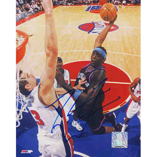 Darius Miles Signed Cleveland Cavaliers Action vs Pistons 8x10 Photo