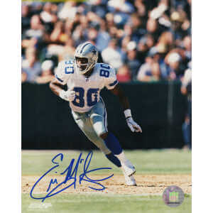 Ernie Mills Signed Dallas Cowboys White Jersey Action 8x10 Photo