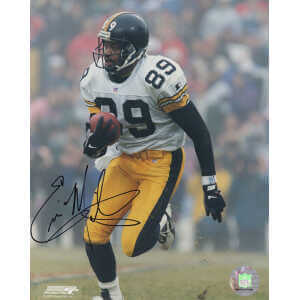 Ernie Mills Signed Pittsburgh Steelers White Jersey Action 8x10 Photo