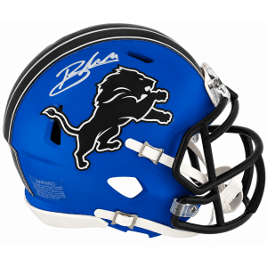 Blake Miller Signed Detroit Lions 2024 Alternate Blue Riddell Speed Mini Helmet