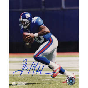 Brian Mitchell Signed New York Giants Blue Jersey Action 8x10 Photo