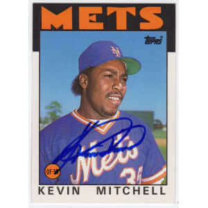 Kevin Mitchell Signed New York Mets 1986 Topps Traded Rookie Baseball Card #74T