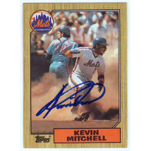 Kevin Mitchell Signed New York Mets 1987 Topps Rookie Baseball Card #653