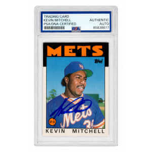 Kevin Mitchell Signed New York Mets 1986 Topps Traded Rookie Baseball Card #74T - (PSA Encapsulated)