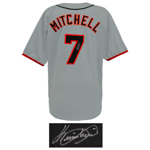 Kevin Mitchell Signed Gray Custom Baseball Jersey - Image 2