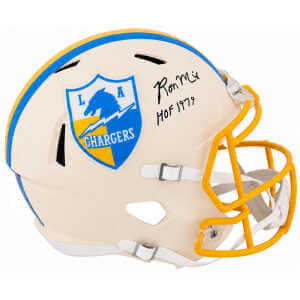 Ron Mix Signed Chargers RETRO Riddell Full Size Speed Replica Helmet w/HOF'79