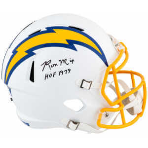 Ron Mix Signed Chargers Color Rush Royal Blue Riddell Full Size Speed Replica Helmet w/HOF'79