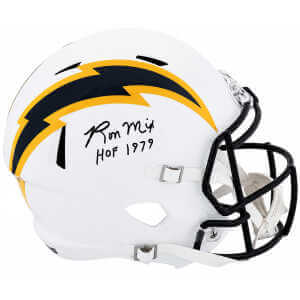 Ron Mix Signed Chargers Color Rush Navy Riddell Full Size Speed Replica Helmet w/HOF'79