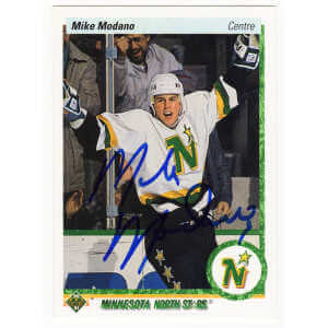 Mike Modano Signed Minnesota North Stars 1990-91 Upper Deck Hockey Rookie Card #46