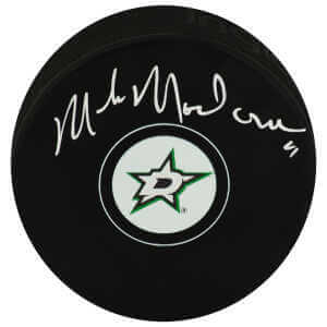 Mike Modano Signed Dallas Stars Logo Hockey Puck