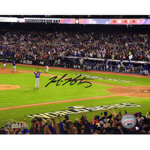 Mike Montgomery Signed Chicago Cubs 2016 World Series Final Out 8x10 Photo