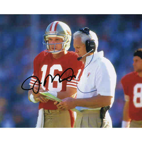 Joe Montana Signed San Francisco 49ers With Bill Walsh 8x10 Photo