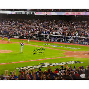 Mike Montgomery Signed Chicago Cubs 2016 World Series Last Play 16&times;20 Photo w/Last Pitch