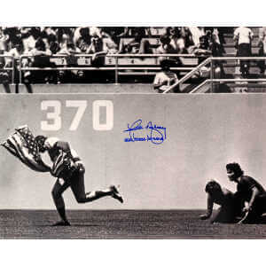 Rick Monday Signed Chicago Cubs B&W American Flag On Field 16x20 Photo w/God Bless America