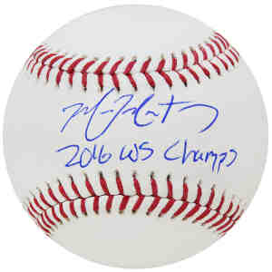 Mike Montgomery Signed Rawlings Official MLB Baseball w/2016 WS Champs