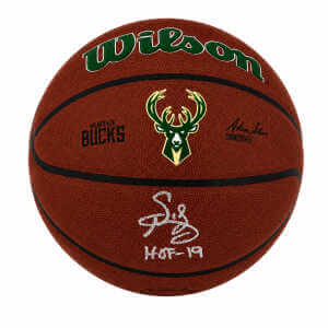 Sidney Moncrief Signed Milwaukee Bucks Logo Wilson Alliance NBA Basketball w/HOF'19