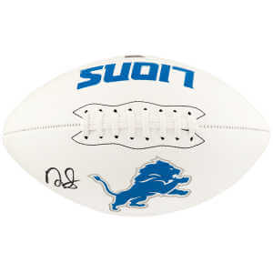 David Montgomery Signed Detroit Lions Franklin White Logo Football - (Fanatics)