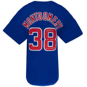 Mike Montgomery Signed Blue Custom Baseball Jersey w/16 WS Champs, Gm 7 Save