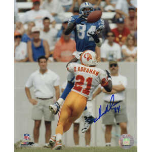 Herman Moore Signed Detroit Lions Jumping Catch vs. Bucs 8x10 Photo