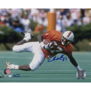 Herman Moore Signed Virginia Cavaliers Action 8x10 Photo