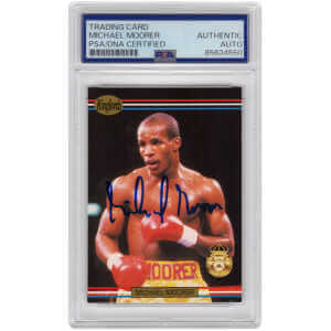 Michael Moorer Signed 1991 Ringlords Boxing Card #14 - (PSA Encapsulated)