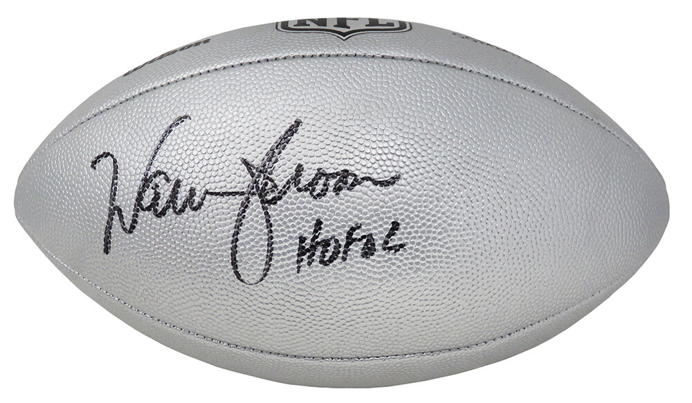 Autographed/Signed Warren Moon HOF 06 Houston White Football