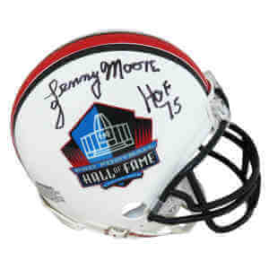 Lenny Moore Signed Hall Of Fame Riddell Mini Helmet w/HOF'75