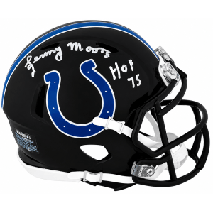 Lenny Moore Signed Colts 2023 Alternate Black Riddell Speed Mini Helmet w/HOF'75