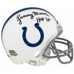 Lenny Moore Signed Colts (VSR4) Riddell Mini Helmet w/HOF'75